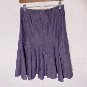 Vintage Larry Levine Purple Cotton Blend Midi Skirt 6